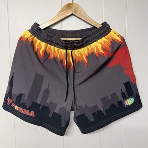 Slunks Forza Cityscape Shorts Flame Skyline Volleyball Bull Lined Men M EUC